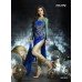 D5002-H BLUE AND GOLD DREAMZ PARTY WEAR DRESS